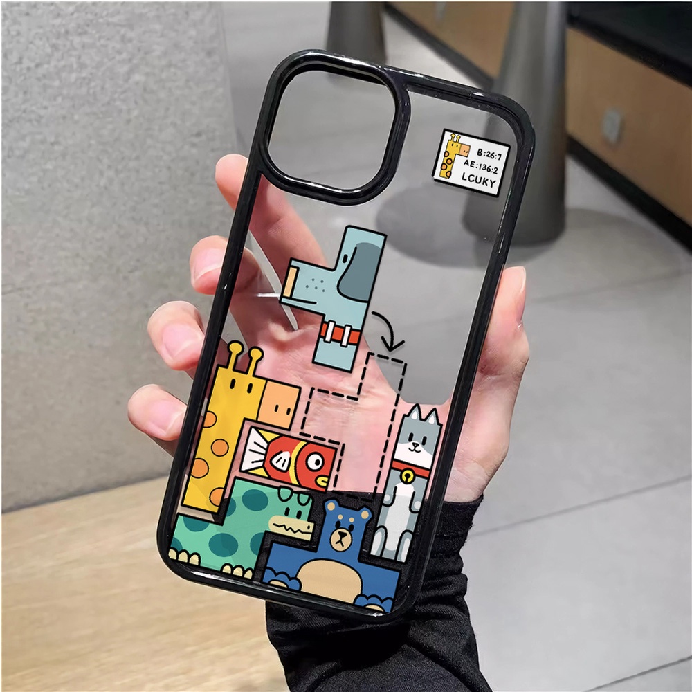 Ốp Điện Thoại Nhựa Acrylic Cứng Trong Suốt Hình Máy Chơi Game Tetris Cho iphone 14promax 11 13 12 7Plus 8 X XS Max