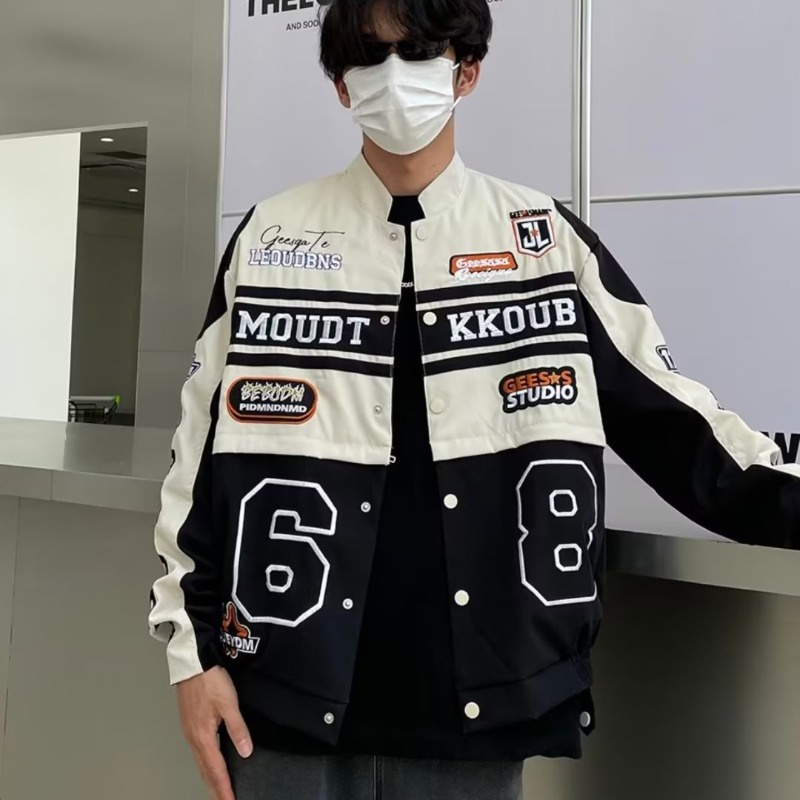 Áo Khoác Bóng Chày Dáng Rộng Phong Cách Retro Hồng Kông Cá Tính Cho Nữ