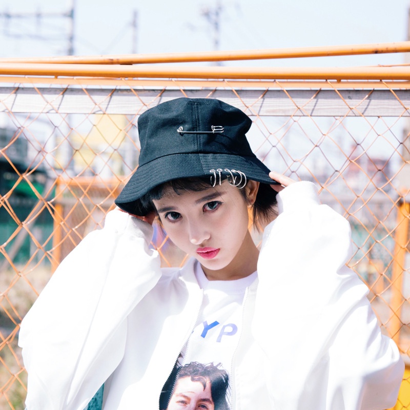 Mũ Bucket Chống Nắng Tia UV Có Ghim Cài Thời Trang Mùa Hè Cho Nam Và Nữ