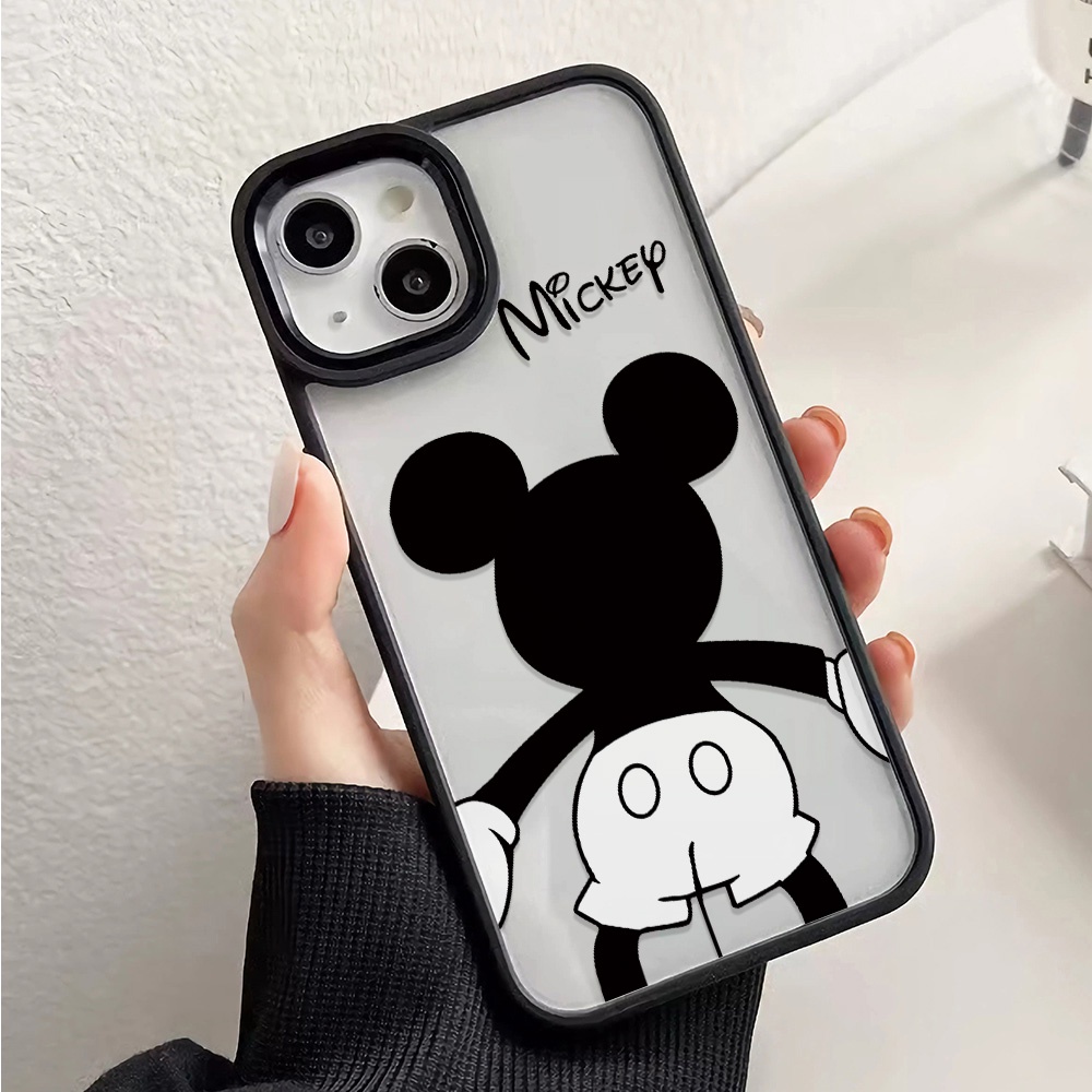 Ốp Điện Thoại Cứng Trong Suốt In Hình Mickey Cho iphone 14promax 11 13 12 7Plus 8 X XS Max
