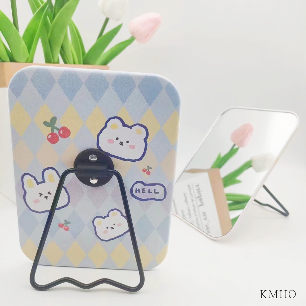 Gương Trang Điểm Để Bàn Kích Thước Nhỏ Họa Tiết Hoạt Hình Xinh Xắn