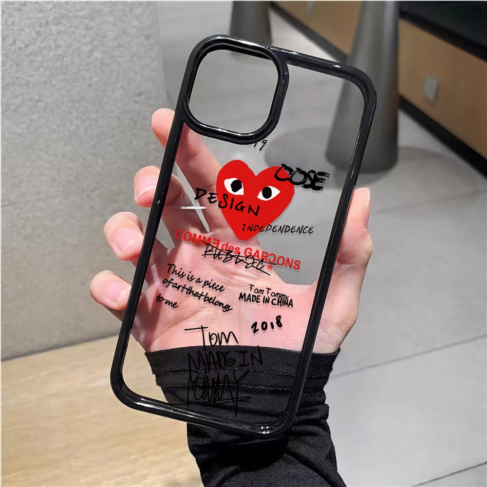 Ốp Điện Thoại Nhựa Acrylic Cứng Trong Suốt In Hình Trái Tim Cho iphone 14promax 11 13 12 7Plus 8 X XS Max
