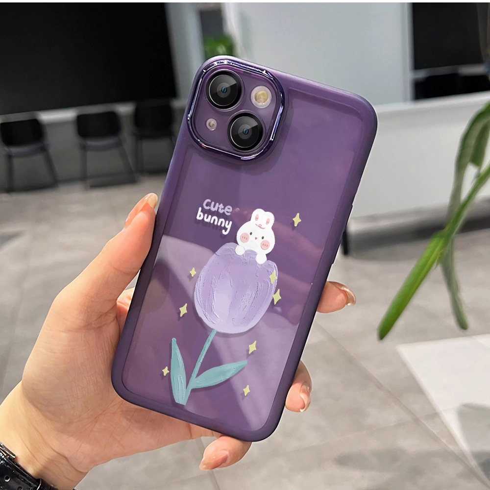 Miếng Dán Bảo Vệ Camera Bằng Kim Loại Hình Hoa tulip Dễ Thương Cho iphone 14promax 11 13 12 7Plus X XS Max 7 8