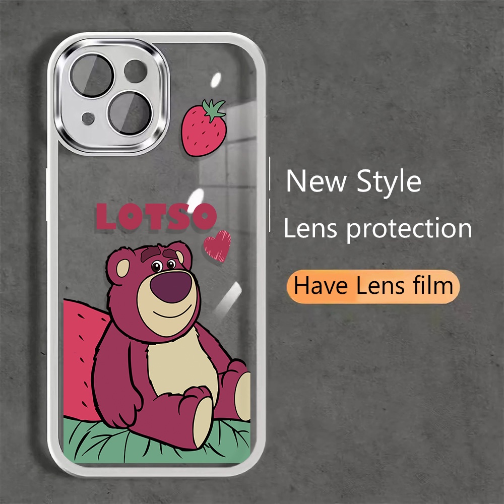 Miếng Dán Bảo Vệ Camera In Hình Gấu Hoạt Hình Bằng Kim Loại Cho iphone 14promax 11 13 12 7Plus X XS Max 7 8