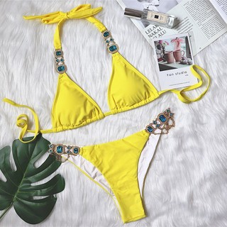 Bikini DUNEA phối dây mắt xích đính đá lấp lánh