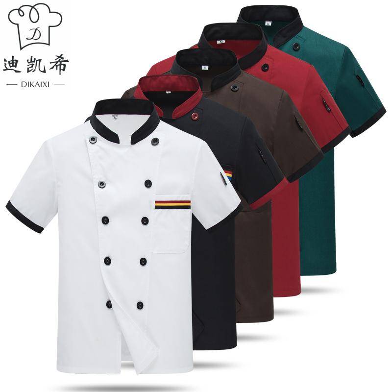 Áo Khoác Đầu Bếp Ngắn Tay Thoáng Khí Thời Trang Mùa Hè Cho Nam Nữ