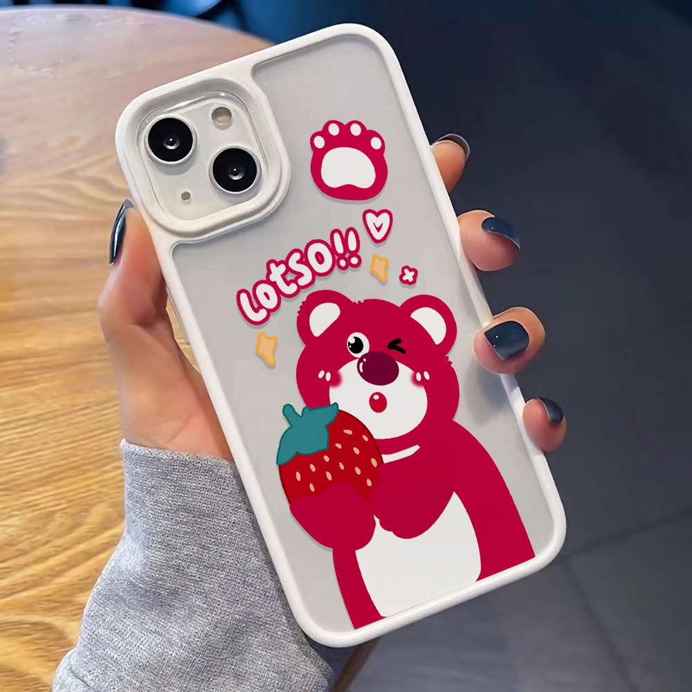 Ốp Điện Thoại Nhựa Acrylic Cứng Trong Suốt In Hình Gấu Lotso Đáng Yêu Cho iphone 14promax 11 13 12 7Plus 8 X XS Max