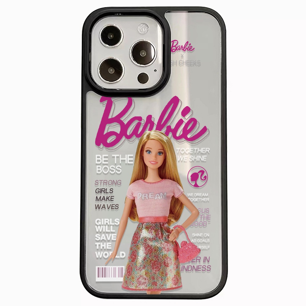 Ốp Điện Thoại Nhựa Acrylic Cứng Trong Suốt In Hình Búp Bê Barbie Đáng Yêu Cho iphone 14promax 11 13 12 7Plus 8 X XS Max