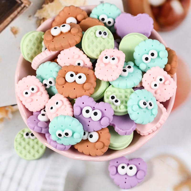 Miếng Dán Trang Trí Điện Thoại Hình Bánh Quy / Ly Kem / Đồ Ăn Độc Đáo Dễ Thương diy