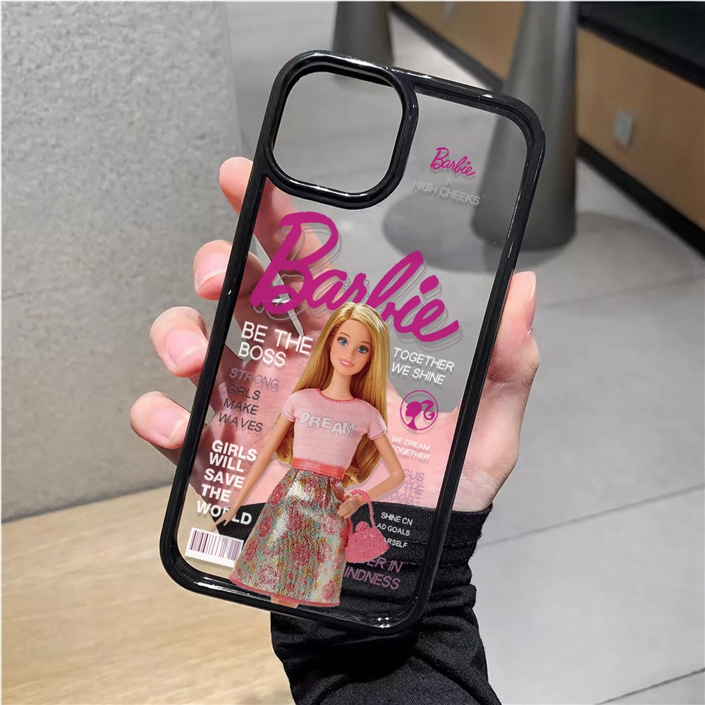 Ốp Điện Thoại Nhựa Acrylic Cứng Trong Suốt In Hình Búp Bê Barbie Đáng Yêu Cho iphone 14promax 11 13 12 7Plus 8 X XS Max