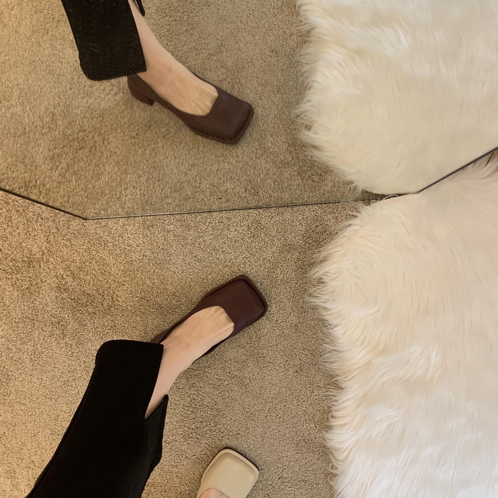 Giày Búp Bê Mũi Vuông Thời Trang Retro Dành  LDHE