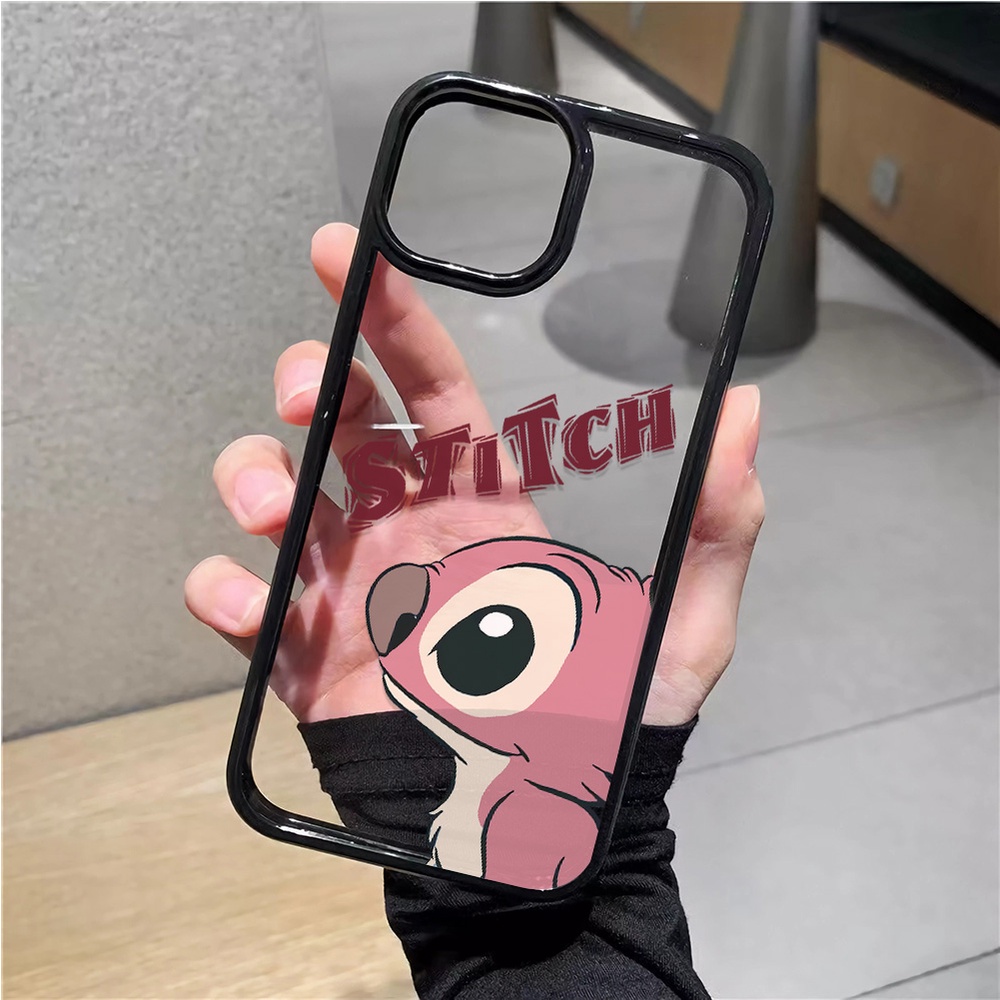 Ốp Điện Thoại Nhựa Acrylic Cứng Trong Suốt In Hình Stitch Thời Trang Cho iphone 14promax 11 13 12 7Plus 8 X XS Max