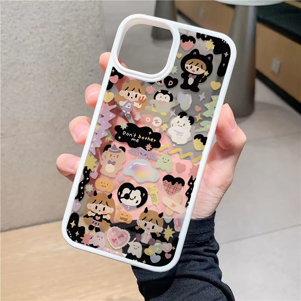 Ốp Điện Thoại Nhựa Acrylic Cứng Trong Suốt In Hình Hoạt Hình Thời Trang Cho iphone 14promax 11 13 12 7Plus 8 X XS Max