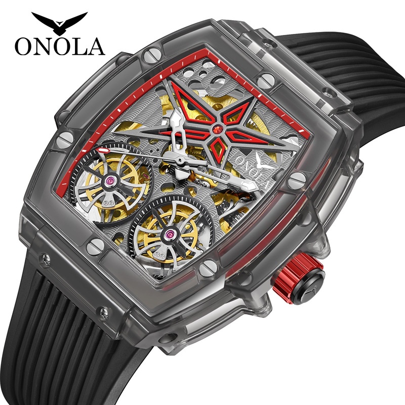 ONOLA 6828 Luxury Watches Men Automatic Watch Mechanical Tourbillon Wristwatch 3M Waterproof Hand Watch Man Relogio Ma00