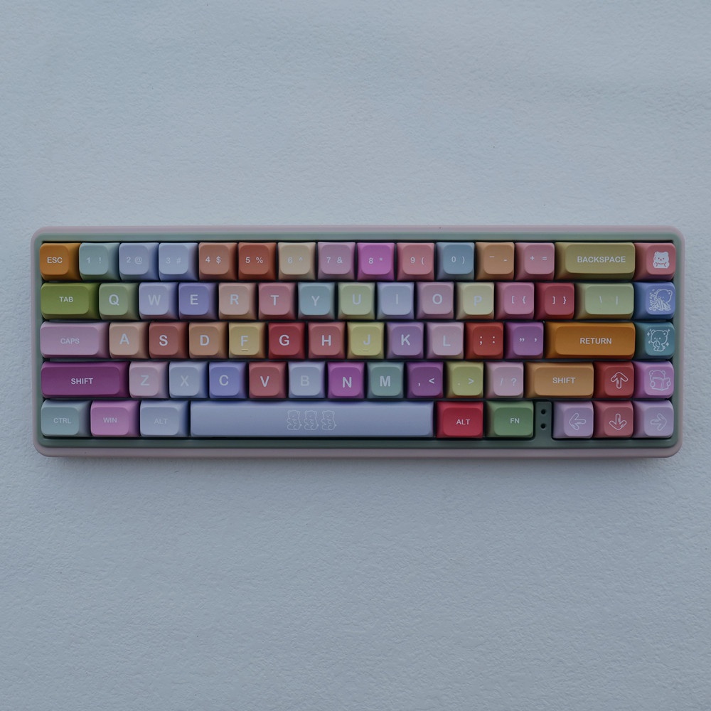 Gummy Bears Keycaps XDA Profile Dễ Thương PBT Dye Sub Bàn Phím Cơ Keycap