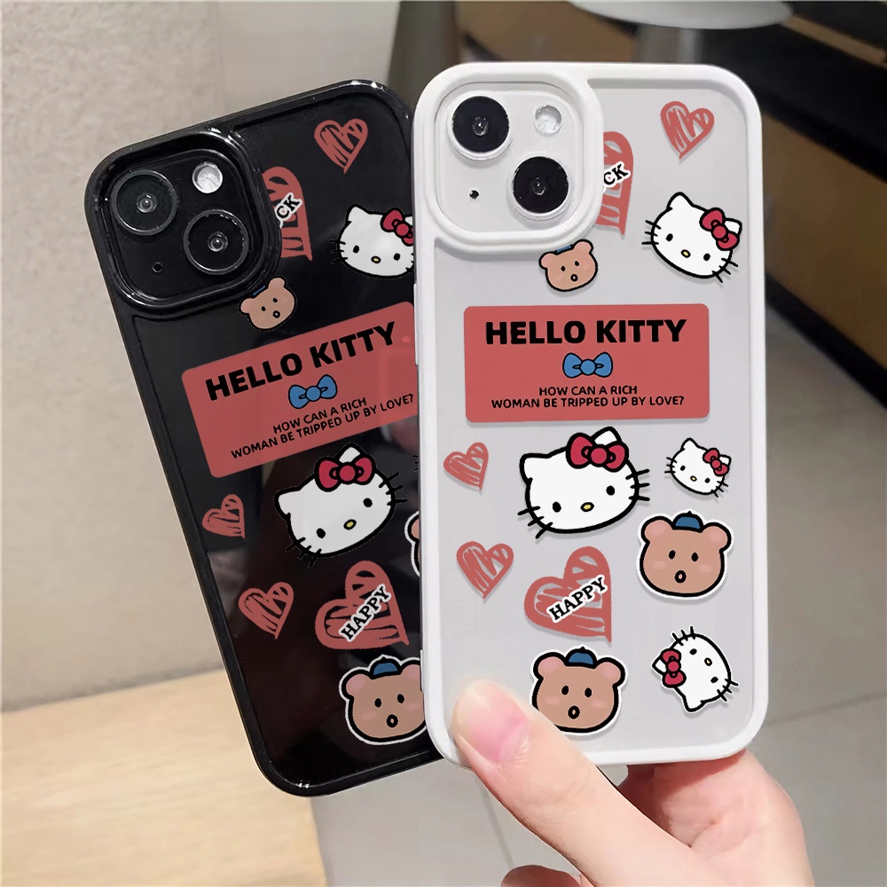 Ốp Điện Thoại Acrylic Trong Suốt Hình Hello Kitty Cho iphone 14promax 11 13 12 7Plus 8 X XS Max