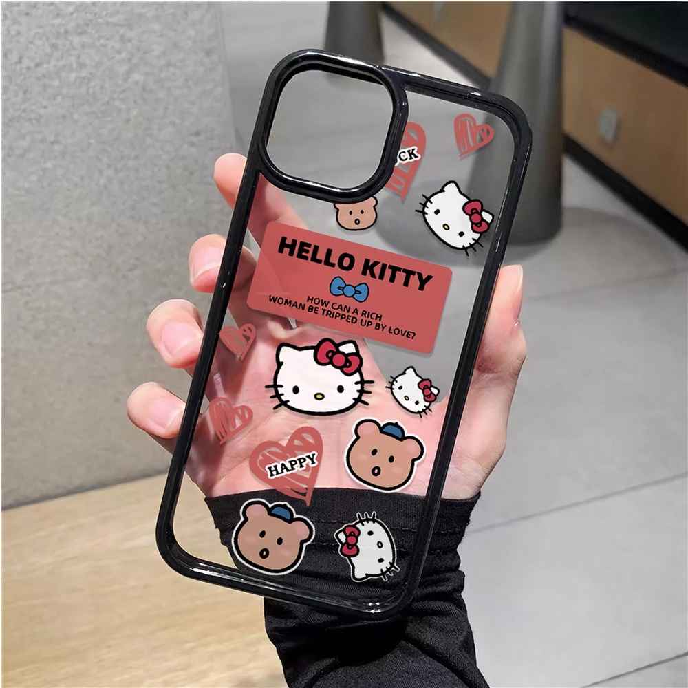 Ốp Điện Thoại Acrylic Trong Suốt Hình Hello Kitty Cho iphone 14promax 11 13 12 7Plus 8 X XS Max