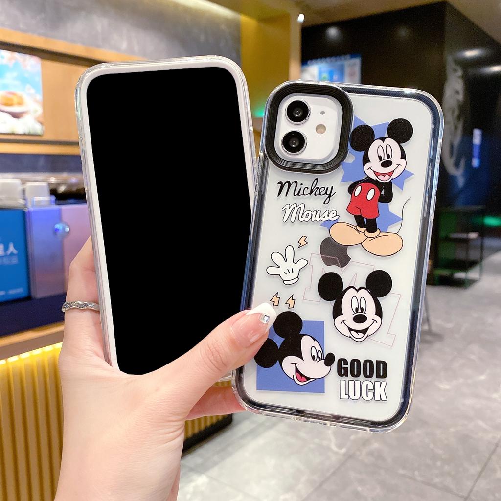 Ốp Điện Thoại Trong Suốt in Hình Mickey 3 Trong 1 Cho iPhone 14Promax 13 12 11 7Plus X Xs Max XR
