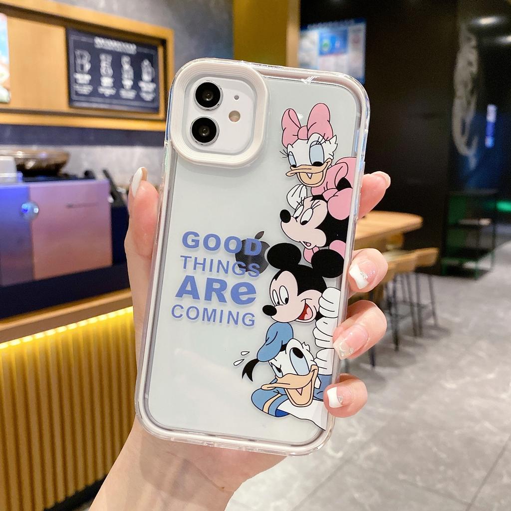 Ốp Điện Thoại Trong Suốt in Hình Mickey 3 Trong 1 Cho iPhone 14Promax 13 12 11 7Plus X Xs Max XR