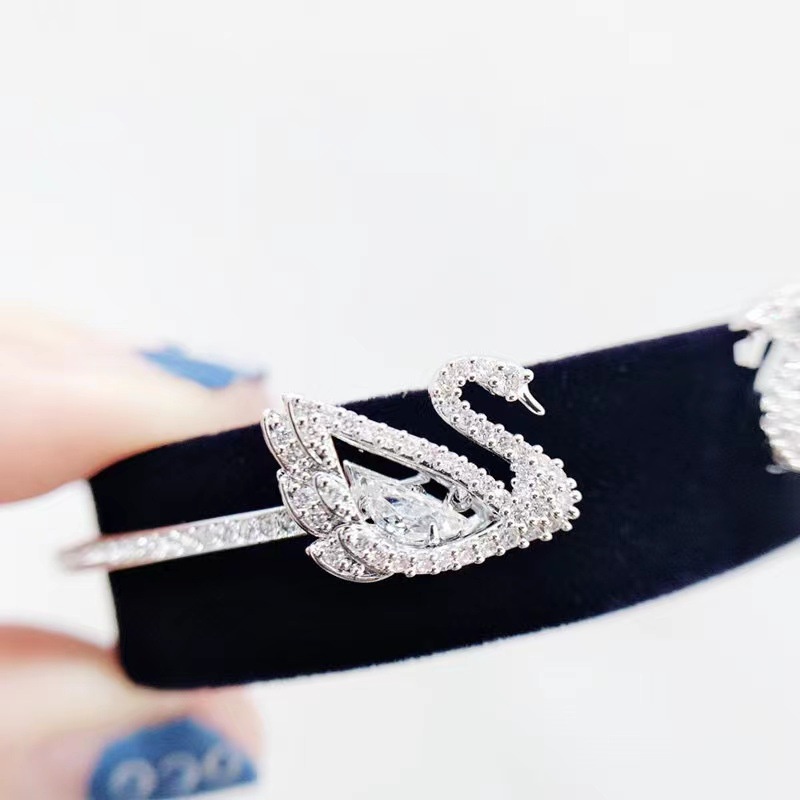 Vòng Tay Hở Hình Thiên Nga Đính Đá Thông Minh Thời Trang Năm 2023 Cho Nữ
