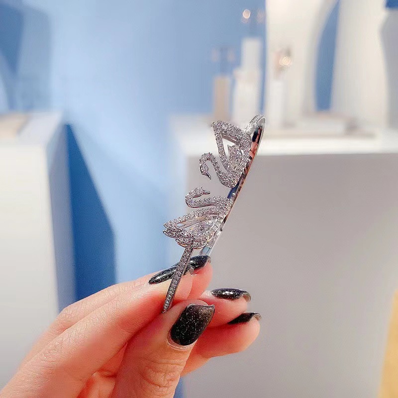 Vòng Tay Hở Hình Thiên Nga Đính Đá Thông Minh Thời Trang Năm 2023 Cho Nữ