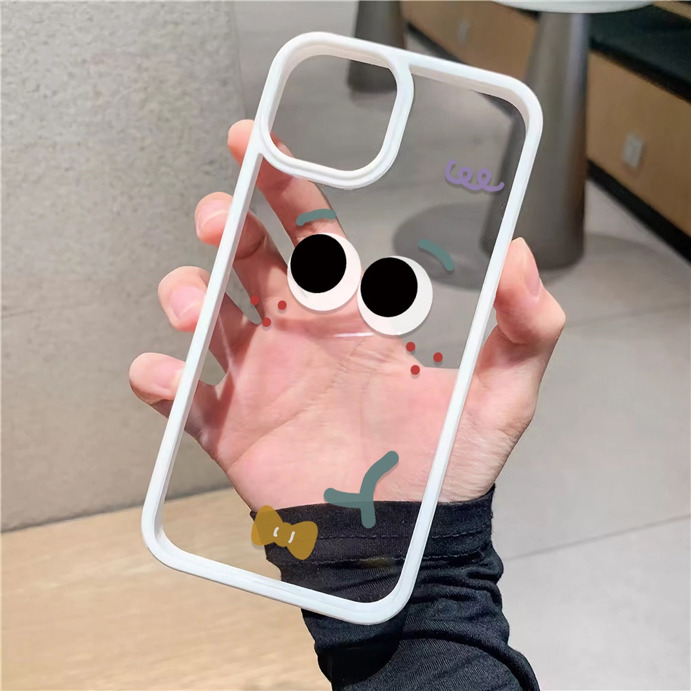 Ốp Điện Thoại Nhựa Acrylic Cứng Trong Suốt Hình Đôi Mắt Dễ Thương Cho iphone 14promax 11 13 12 7Plus 8 X XS Max