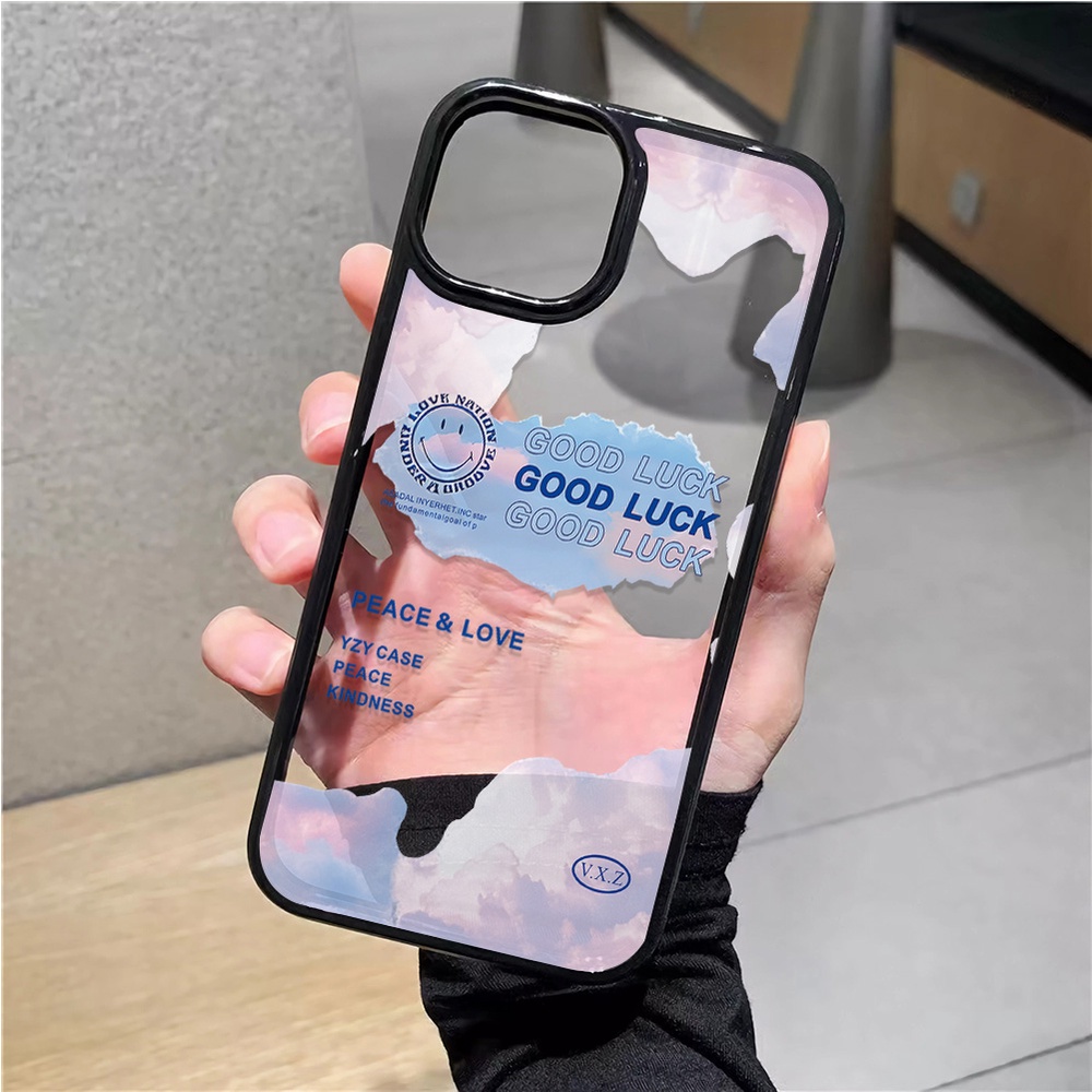 Ốp Điện Thoại Nhựa Acrylic Cứng Trong Suốt In Chữ Chúc May Mắn Cho iphone 14promax 11 13 12 7Plus 8 X XS Max