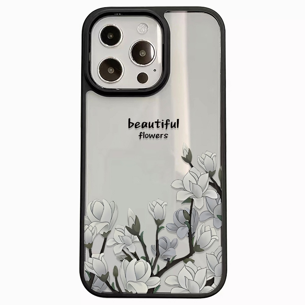Ốp Điện Thoại Nhựa Acrylic Cứng Trong Suốt In Hình Hoa Đẹp Mắt Cho iphone 14promax 11 13 12 7Plus 8 X XS Max