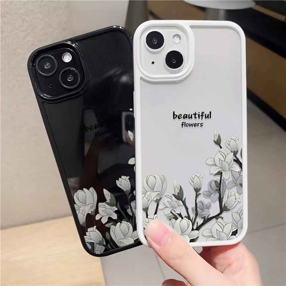 Ốp Điện Thoại Nhựa Acrylic Cứng Trong Suốt In Hình Hoa Đẹp Mắt Cho iphone 14promax 11 13 12 7Plus 8 X XS Max