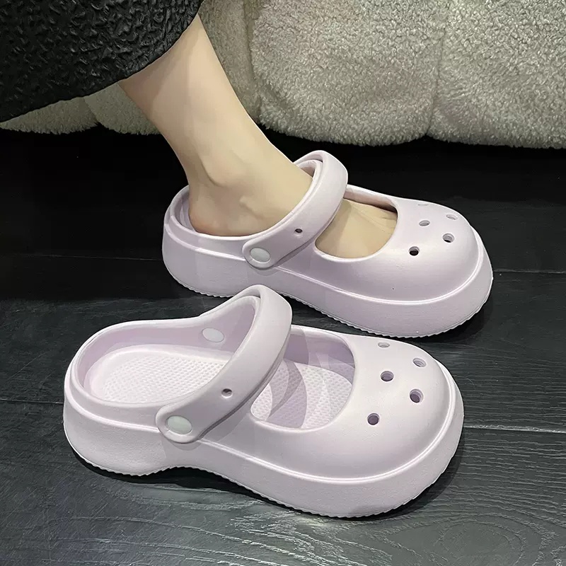 Tikp Giày nữ Tikp Sandals nữ màu dày đế chống trượt rỗng thoải mái kích thước 36-41