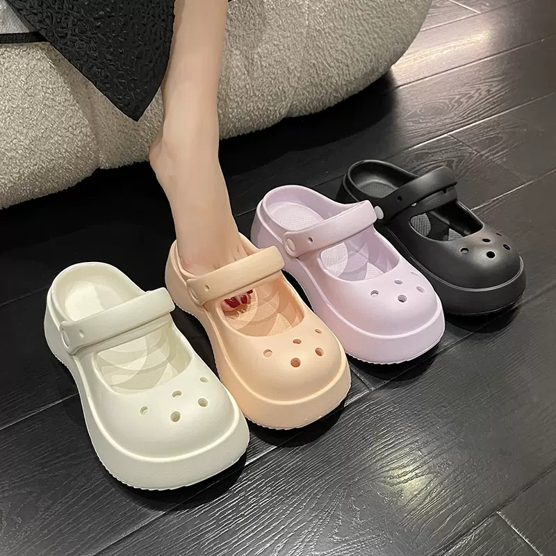 Tikp Giày nữ Tikp Sandals nữ màu dày đế chống trượt rỗng thoải mái kích thước 36-41