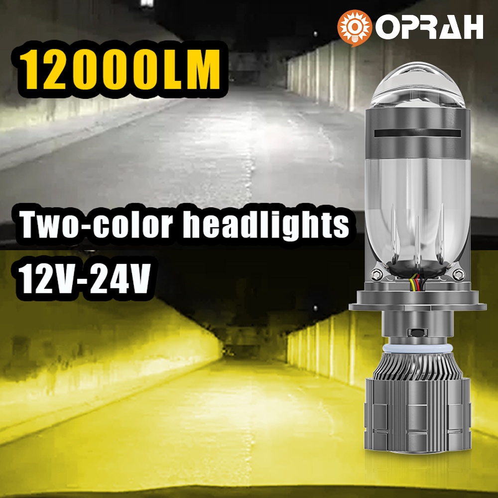 Set 2 Đèn Pha 80W H4 LED 3570 12,000LM Siêu Sáng Hai Màu Dành Cho Ô Tô