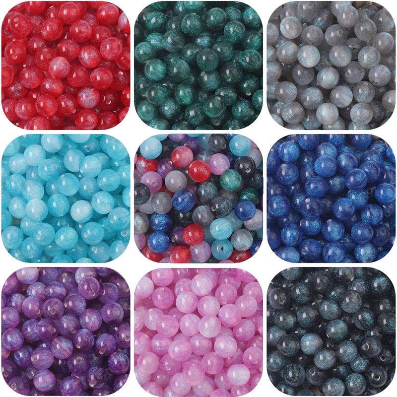 Chuỗi Hạt Resin Lấp Lánh 10mm Dùng Làm Đồ Trang Sức Thủ Công