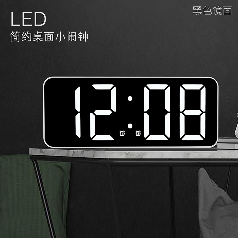 Đồng Hồ Báo Thức Kỹ Thuật Số LED Mặt Gương Kỹ Thuật Số Để Bàn Kiểu Mới Sáng Tạo