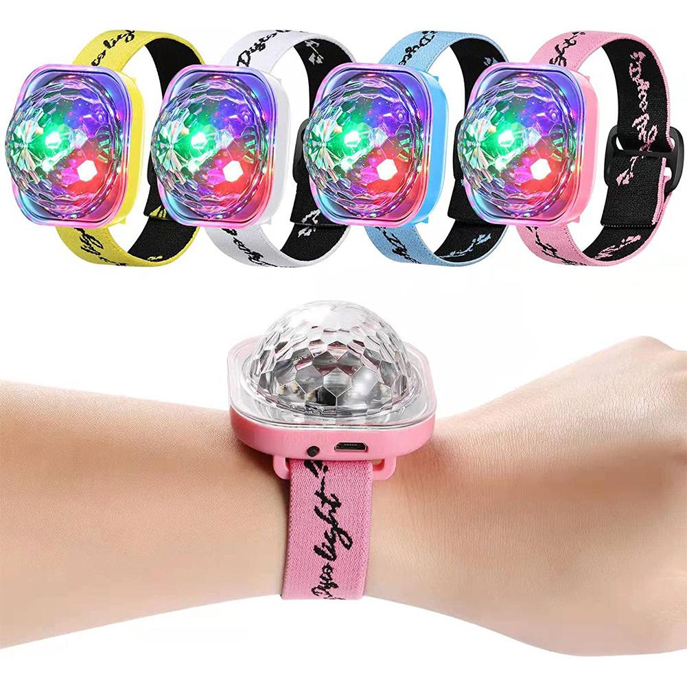 Đồng Hồ Đèn LED Disco Mini Âm Thanh Nổi Độc Đáo | Vòng Tay Ánh Sáng Có Thể Sạc Lại Trang Trí Phòng / Xe Hơi / Sinh Nhật / Đám Cưới