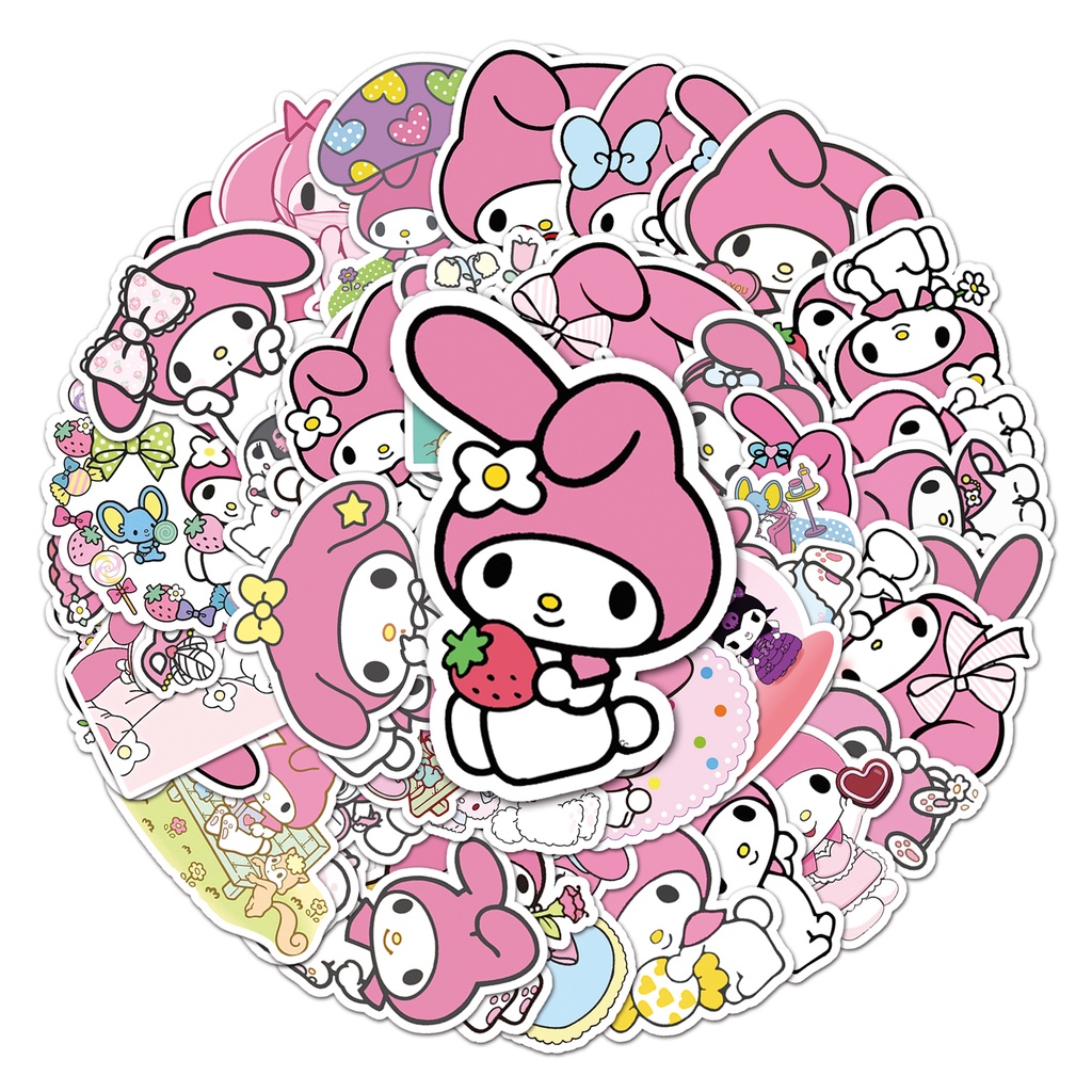 Bộ 50 Miếng Dán Chống Thấm Nước Họa Tiết Hoạt Hình Melody Xinh Xắn