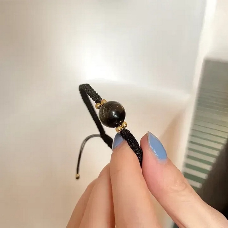 Vòng Tay Dây Bện Màu Đen Handmade Có Thể Điều Chỉnh Dành Cho Cặp Đôi / Tình Bạn