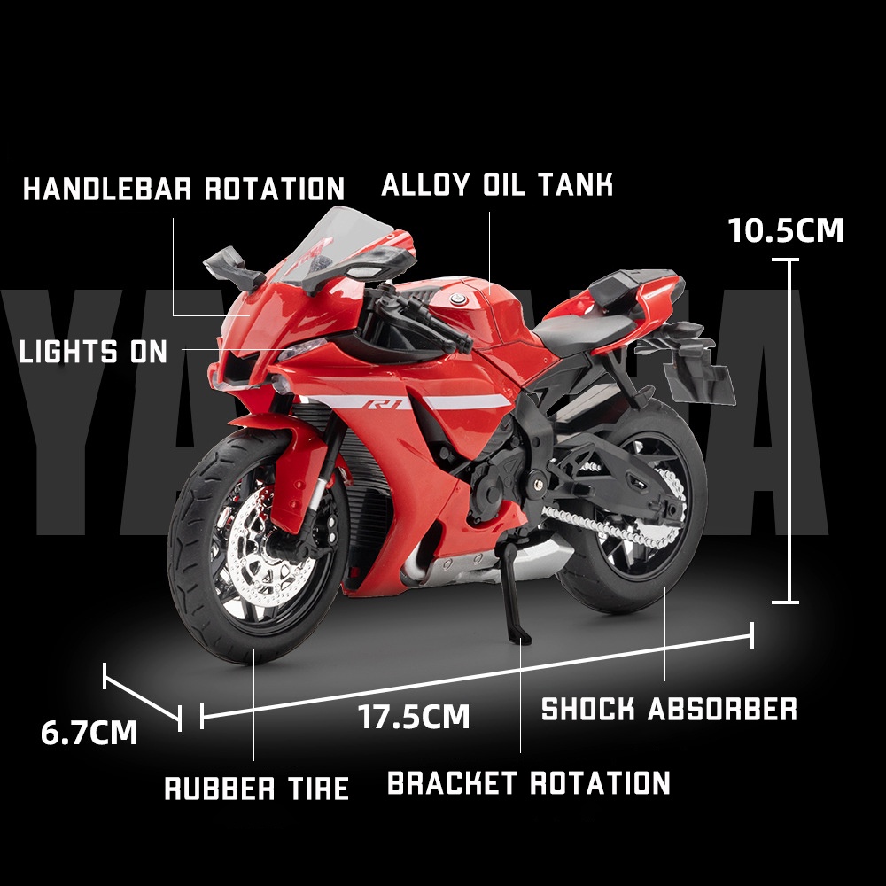 Mô Hình Xe Mô Tô Yamaha R1 Bằng Hợp Kim Tỉ Lệ 1: 12