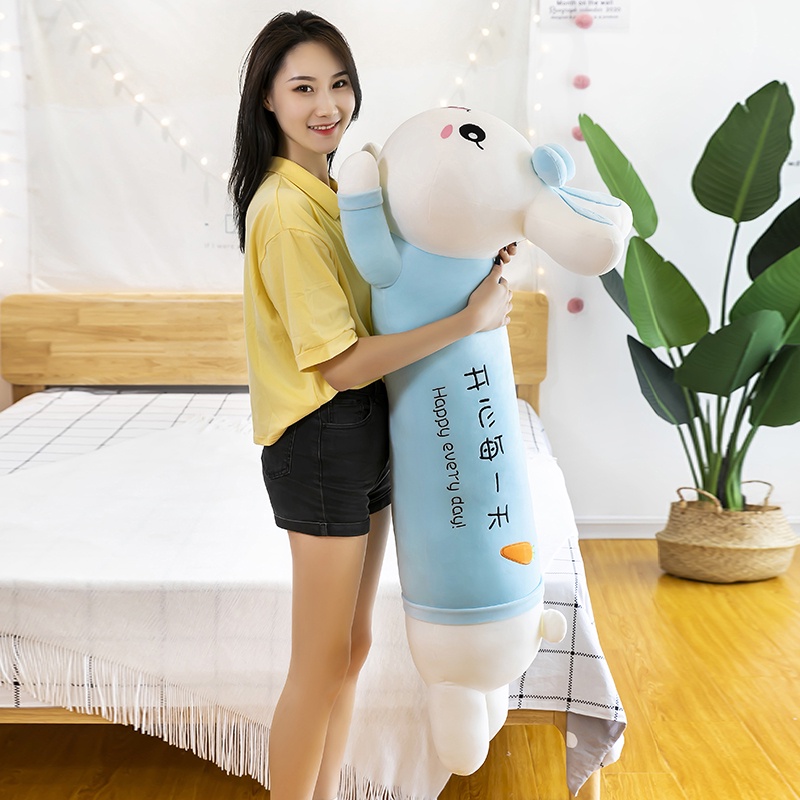 Gối Ôm Dài Hình Thỏ Nhồi Bông Siêu Mềm Mại Kích Thước Lớn