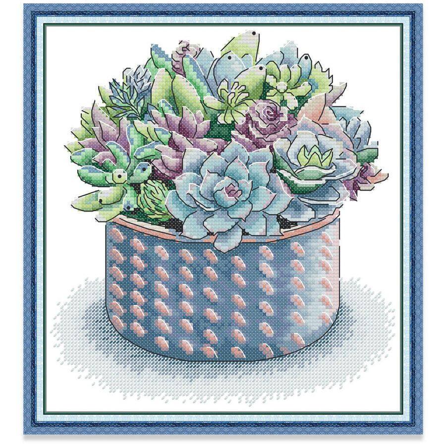 Tranh thêu chữ thập Đơn giản Hoa Bộ thêu chữ thập Cho người mới bắt đầu, Vải in Vải không in 14CT 11CT