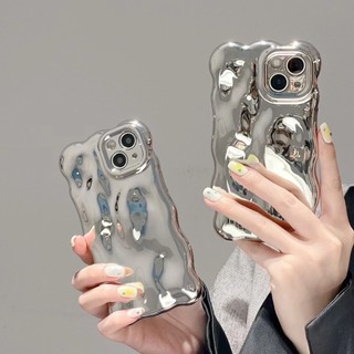 Ốp điện thoại tpu mềm bong bóng sóng bạc mạ điện 3D phổ biến cho Iphone 16 15 14promax 13promax 12promax 11promax