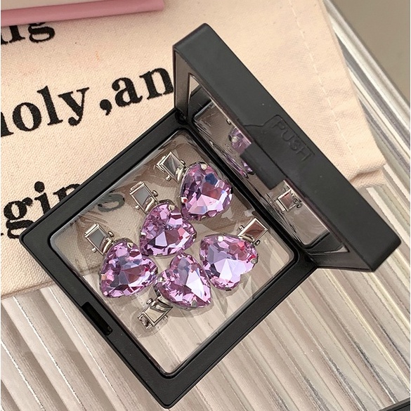 Bộ 5 Kẹp Tóc Đính Đá Hình Trái Tim Phong Cách Thời Trang Mới Dành Cho Bạn Gái 2023