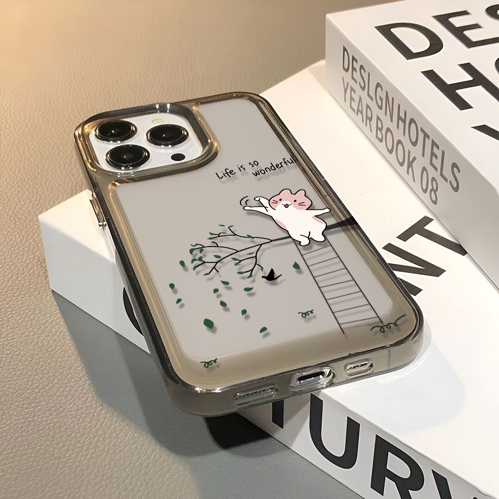 Ốp Điện Thoại Trong Suốt In Hình Mèo Hoạt Hình Dễ Thương Cho iphone 14 pro max 11 13 12 7 8 Plus X XR XSMax