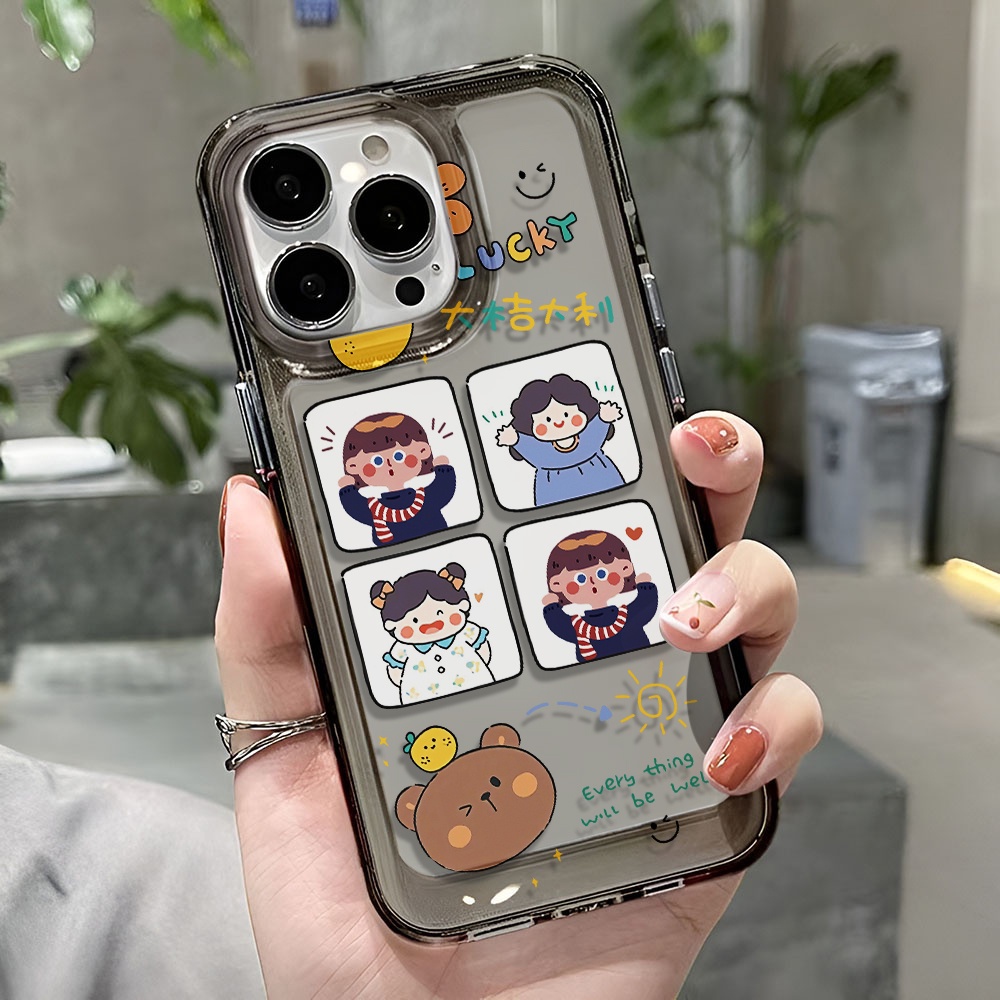 Ốp Điện Thoại Trong Suốt In Hình Bé Trai Bé Gái Cho iphone 14 pro max 11 13 12 7 8 Plus X XR XSMax