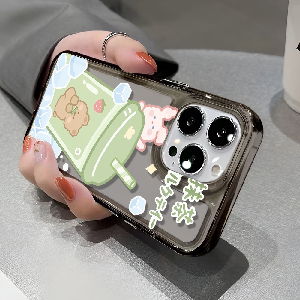 Ốp Điện Thoại Trong Suốt In Hình Gấu Cho iphone 14 pro max 11 13 12 7 8 Plus X XR XSMax