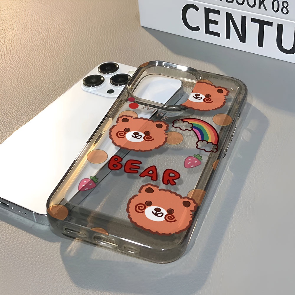 Ốp Điện Thoại Trong Suốt Chống Sốc In Hình Gấu Cầu Vồng Cho iphone 14 pro max 11 13 12 7 8 Plus X XR XSMax