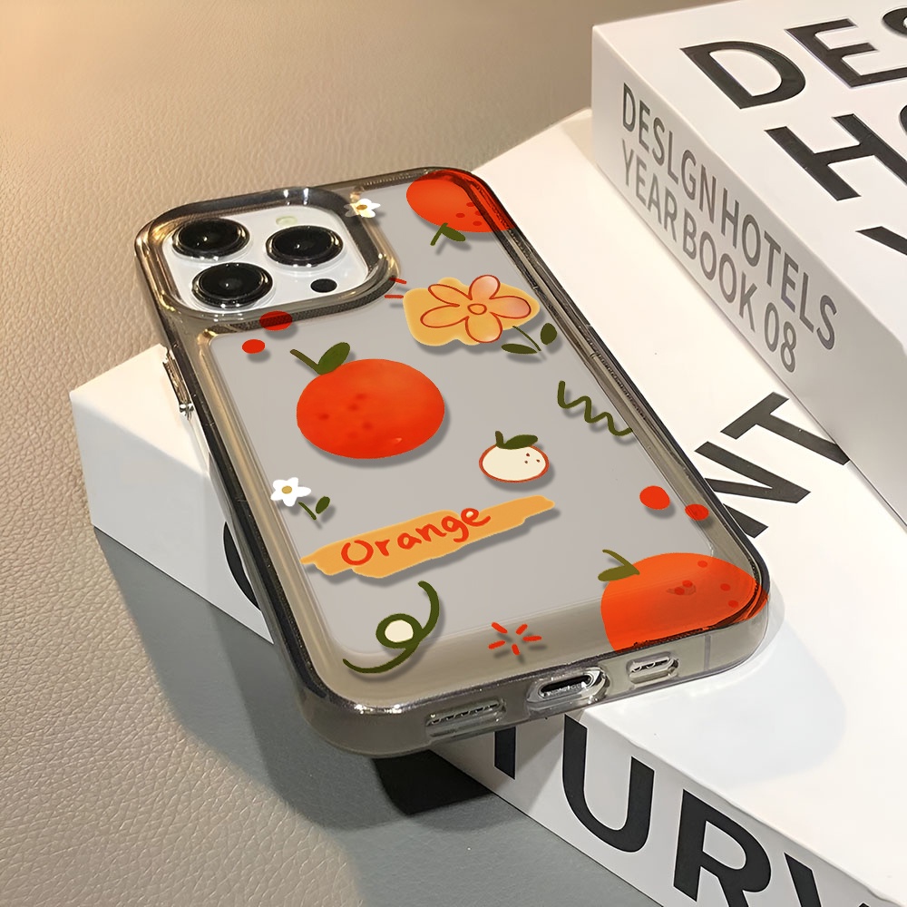 Ốp Điện Thoại Trong Suốt Chống Sốc In Hình Hoa Quả Cam Cho iphone 14 pro max 11 13 12 7 8 Plus X XR XSMax