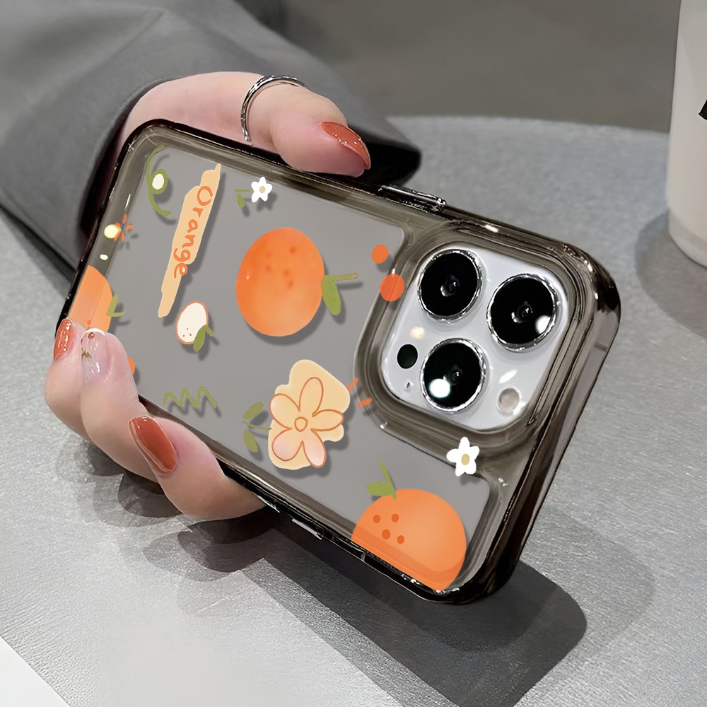 Ốp Điện Thoại Trong Suốt Chống Sốc In Hình Hoa Quả Cam Cho iphone 14 pro max 11 13 12 7 8 Plus X XR XSMax
