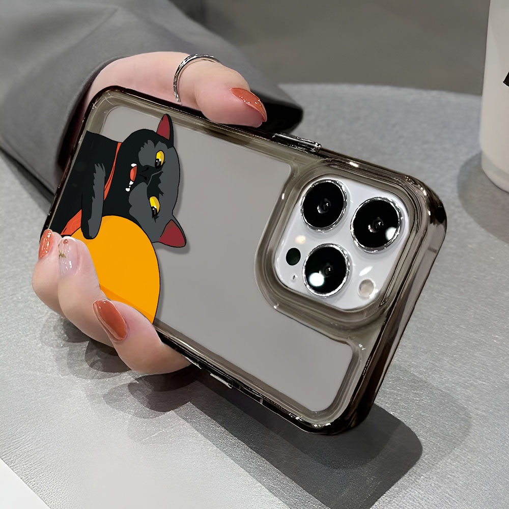 Ốp Điện Thoại Trong Suốt Chống Sốc In Hình Mèo Và Quả Cam Cho iphone 14 pro max 11 13 12 7 8 Plus X XR XSMax