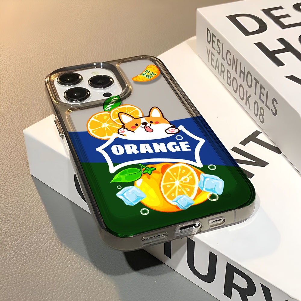 Ốp Điện Thoại Trong Suốt Chống Sốc In Hình Mèo Và Quả Cam Cho iphone 14 pro max 11 13 12 7 8 Plus X XR XSMax